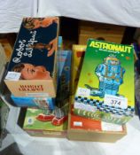 Argonaut robot, robot Lilliput, Space Man, Astronaut robot and another robot, all boxed (5)