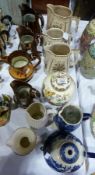 Large quantity of pottery jugs to include:- James Kent, Burgess and Lee and other items (13)