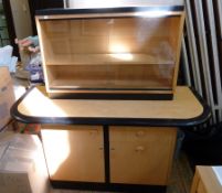 Gordon Russell sycamore series filing cabinet, designed by Ray Leigh 1984, sycamore and black