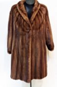 Italian mink coat, puff sleeves, stand-up collar, with its original dust cover, "Pellicceria Esse