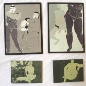 Seven small prints
Possibly by Maija Licite 
Depicting female nude figures, unframed