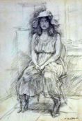 ARR

Pencil drawing
Thomas Rathmell (1912-1990)
Depicting a seated girl, signed, 43 x 31cm