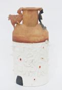 ARR
Juta Rindina stoneware sculpture vase, three-quarters dipped in white glaze, decorated with