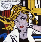 ARR
Contemporary oil painting 
Andy Danks (b. 1950 -) 
"Homage to Lichtenstein - M' Mabey", signed