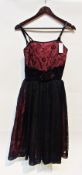 Various 1950's/60's dresses including:- a Cresta brown lace empire waist evening dress with bell