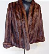 Vintage mink jacket, with cuffs to the sleeves and shawl collar