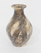 Studio pottery stoneware vase, of waisted form with cream glaze, 22cm wide