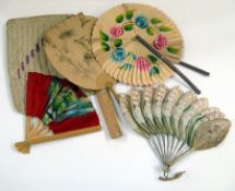 Eastern painted leaf fan, spiral folding circular fan, Japanese fixed fan, flag fan, small fabric