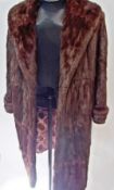 1950s squirrel vintage fur coat, cuffs to sleeves and a deep collar