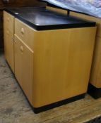 Gordon Russell sycamore series filing cabinet, designed by Ray Leigh 1984, from the sycamore