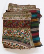 A hand woven cashmere wool Jamawara paisley shawl together with a large woven paisley shawl on a