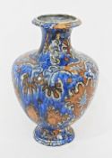 Benares Burslem ware stoneware vase, with flared rim, shouldered and tapering body, decorated with