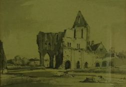 Watercolour drawing 
Arthur E. Davies, RBA
"Much Wenlock Priory", 28 x 37cm