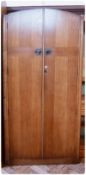 Crown A. Y. double wardrobe, pair doors enclosing hanging rail and shelves for hats, shirts etc with