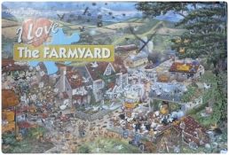 A large collection of jigsaw puzzles to include:- "The Farmyard", "Seasons of Flight" etc (1 box)
