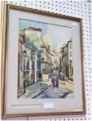 Watercolour 
French School 
Parisian street scene, signed, Signic, 29 x 22cm