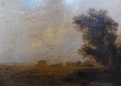 Oil on panel 
Joseph Murray Ince (1806-1859)
Haymaking sign, signed and dated, 24 x 34cm