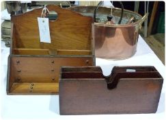 A Victorian mahogany three-division letter rack together with a hanging letter rack (2)