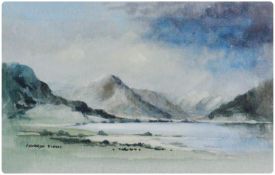 Watercolour drawing 
Cameron Street
Scottish Loch scene, signed, together with two others (3)