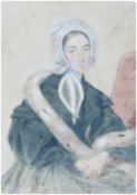 Watercolour
Nineteenth century English school
Portrait study of a young lady seated with an ermine