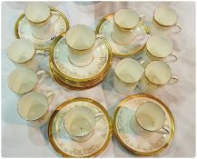 Set of twelve pairs Royal Doulton china coffee cans and saucers, 
Belmont" pattern H4991