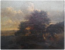 Oil on board
After Swanevelt
Figures galloping across field, with house and hills in background,