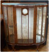 Early 20th century mahogany display cabinet the astragal glazed doors enclosing mirrored back and