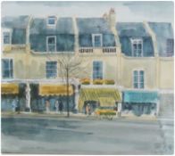 Watercolour 
20th century English School
Robert Tavener
Shops in Montpellier Walk, Cheltenham, 40