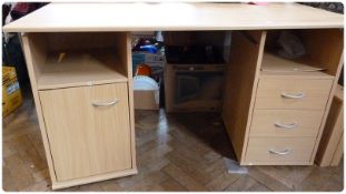 Modern desk with drawers and cupboards, 145cm wide