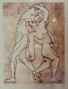 A limited edition woodblock print
Birnbaum
"Dancing Figures", limited edition, 50/95, signed, dated,