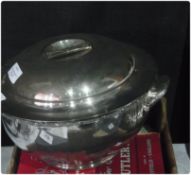 Early twentieth century soup tureen, with matching ladle and quantity of EPNS flatware, all boxed (1