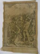 A woodcut print
After Albrecht Durer
Martyrdom of St. Catherine, 39 x 29cm, unmounted and unframed