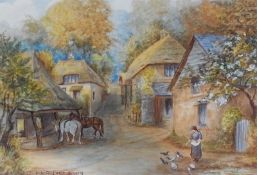 Watercolour drawing
Hall Brown 
The Old Forge at Torquay, 24 x 35cm