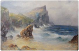 Watercolour drawing 
20th century English School 
G. Bute
The Cornish Coast, signed and dated