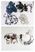 Quantity of costume jewellery including:- silver earrings, brooches and necklaces
