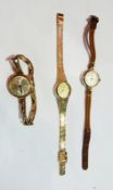 Lady's 9ct gold watch and two other watches (3)