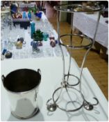 Silver plated wine cooler, on stand