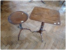 Nineteenth century mahogany rectangular top side table, with reeded edge, on turned column support