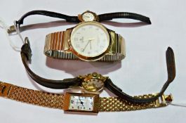 Smiths 9ct gold watch, another gentleman's Avia watch, and another two watches (4)