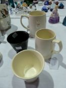 Wedgwood cream  Keith Murray commemorative mug King George VI, 1937, another Keith Murray mug and