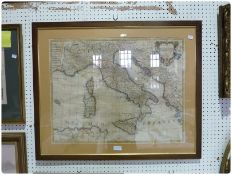 Map
"L'Italie" by Guillaume de l'Isle, Paris" 1788, some creasing, glazed and framed with margin, 48