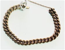 9ct rose gold curb link bracelet, 14.1 grams approxiamtely
