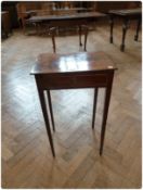 Nineteenth century mahogany rectangular top side table, with frieze drawer, on square tapering legs,