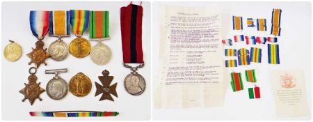 WWI family group of medals, distinguished conduct group of four to "Thomas Ashmore, Sixth