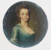 Russian portrait miniature on canvas/card
Half-length portrait of a lady in blue dress, inscribed to
