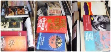 A large quantity of modern hardback books on various subjects including:- Novels, Mythology, History