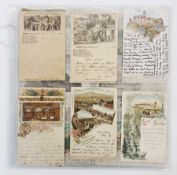 GERMANY (36 cards)  Mainly Gruss-Aus and Vignettes PU pre-1900 Reichbanner Dresden 1900, Musikfest