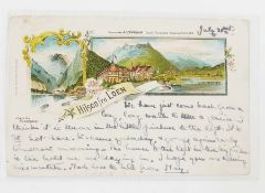 Twenty postcards, mainly Grus-Aus, topographical 1892-1902 Europe, Berlin restaurants, 1896 Rhine,