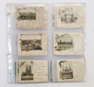 LONDON (36 cards) all PU pre-1900. Gruss-Aus type & Court cards, Vignettes, 10 cards printed by