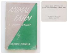 Orwell, George
"Animal Farm - A Fairy Story", Secker and Warburgh, 1945, reprinted August 1945,